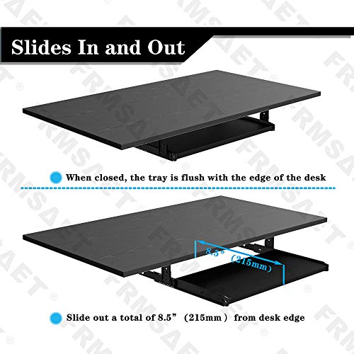 FRMSAET Office Product 20/24/30 inch Keyboard Drawer Tray(20 in, Black)