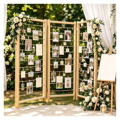 Outdoor Wedding Decor Freestanding Photo Display Board for Home Party