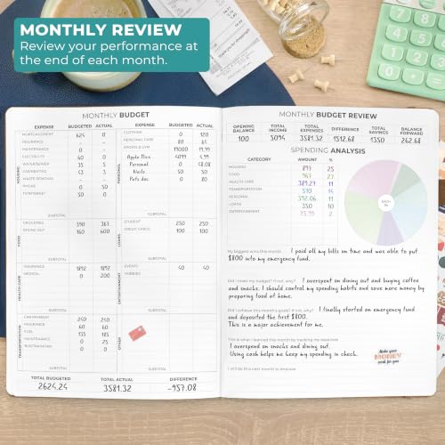 Clever Fox Budget Planner, Monthly Bill Tracker Book 8.3"x11" Brown
