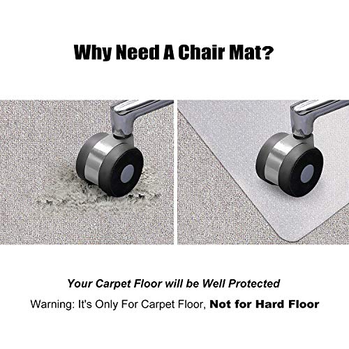 Kuyal Desk Chair Mat for Carpet, 36'' x 48'' Rectangle