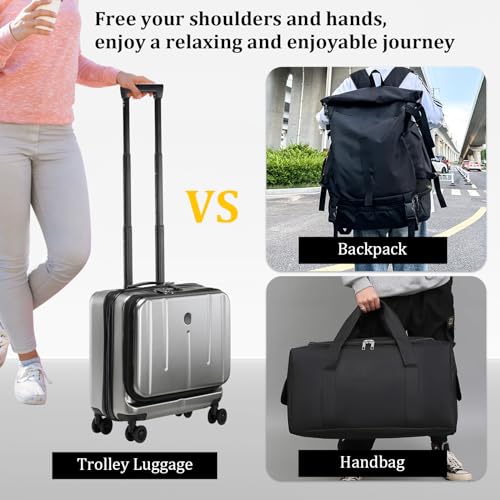 Kaleenie 16" Carry On Briefcase Luggage with 2 Laptop Compartments