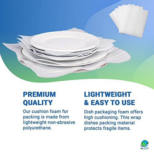 AMIFF White Packing Foam Wrap 12" x 12", Pack of 150 Cushioning Foam Moving Supplies for Dishes and Glasses, Thick Foam for Wrapping, Protective Dish Packing Supplies for Moving Dishes and Glasses