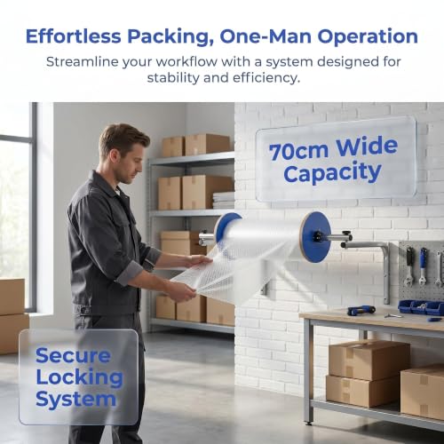 Wall Mount Bubble Wrap Dispenser, Heavy Duty Foam Wrap Roll Holder