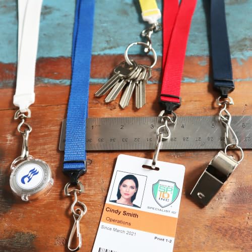 Specialist ID Bulk 100 Pack - Wide Lanyard with Breakaway Clasp and Swivel Metal Hook - Premium 5/8 Inch Neck Strap Name Badge and Key Card Holder for School, Cruise, Travel and More (Yellow)