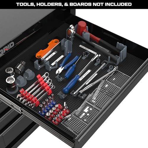Toolgrid Label and Label Holder - Modular Tool Box Organizer Labels for Socket Organizer, Tool Kit & Wall Panel Organization System - Transparent