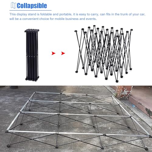 Jievmrs Portable Collapsible Pop Up Display Stand, Iron Backdrop Banner Exhibit Frame Stand, Vendor/Advertising Exhibition Booth Shelf No Banner(3.05x3.8m (10x12.5ft))