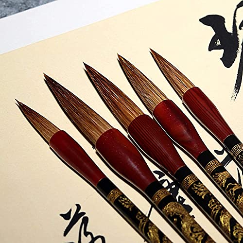 MDHCOP Calligraphy Brush, Chinese Calligraphy Brush Brush pens Gift Calligraphy Sumi Brush Writing/Painting Set Chinese Brushes(Wolf Hair)