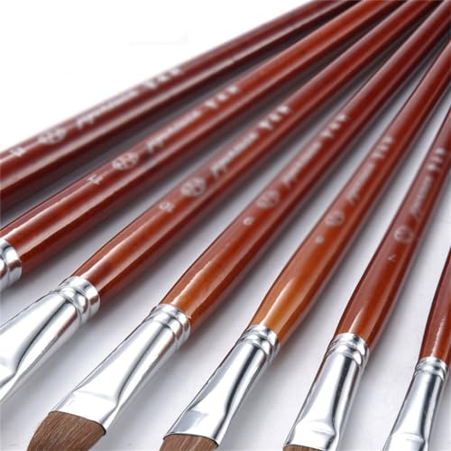 YUANQING Round Brush Wooden Handle Odd-Even Oil Painting Supplies Pen Water Chalk Watercolor Brush