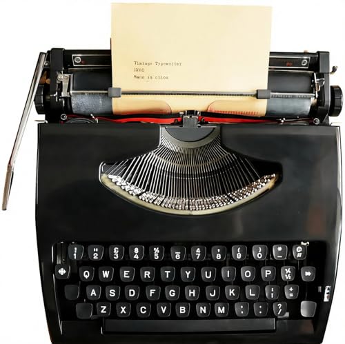 Vintage Manual Typewriter, Portable Machine with Ribbon for Writing
