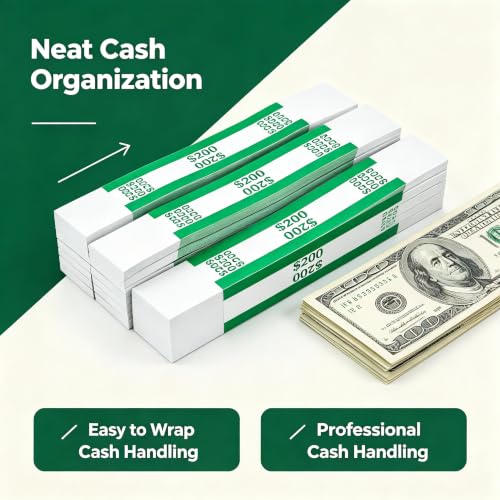 200$ Dollar Currency Straps,1000Pcs Green Money Bands,Currency
