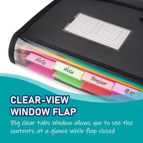 File Folders File Folders 13 Pockets, Expanding Organizer, Expandable Binder Document Folder with Dividers Tabs File Jacket
