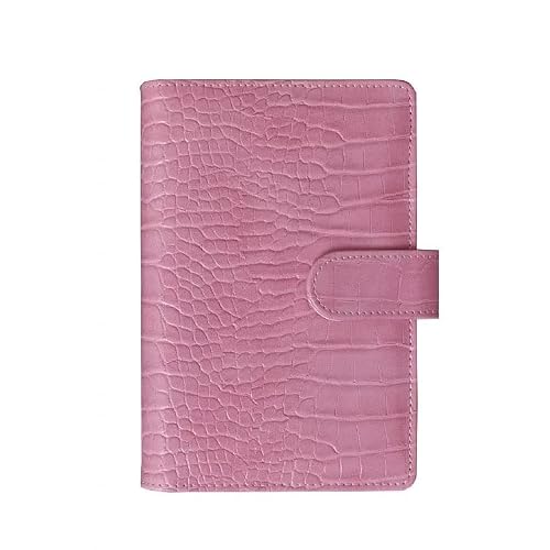 ONMYJFD A6 PU Leather Notebook 6 Binder for A6 Filler Paper, Loose Leaf Personal Planner Binder Cover with Magnetic Buckle Closure(A)