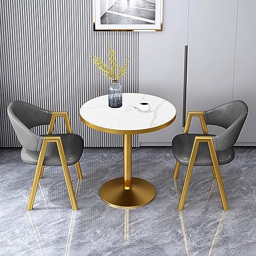BBTF Conference Table Chairs Set Small Office Conference Table and Chairs Set of 2 Modern Help with Communication and Collaboration White+Gold 75cm (Color : Dark Grey)