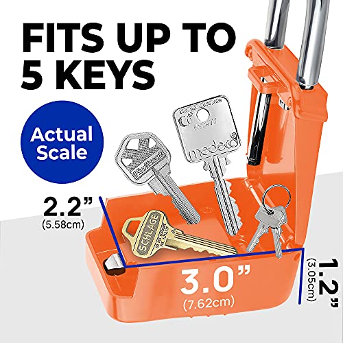 Lion Locks 1500 Key Lock Box with Code, Lockbox for Keys Outdoor, Realtor Lock Box for Short-Term Rentals, Holds 5 Keys (6 Pack, Orange)