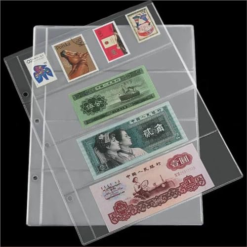 36pcs Clear Currency Sleeves for Bill Collection, PVC Banknote Protector Album Pages
