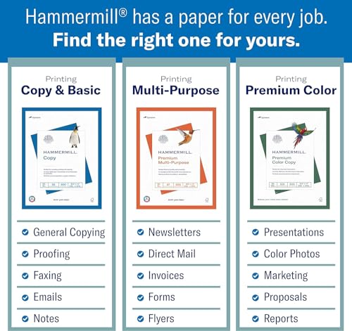 Hammermill Printer Paper, 20 lb Copy Paper, 8.5 x 11 - 10 Ream (5,000 Sheets) - 92 Bright, Made in the USA