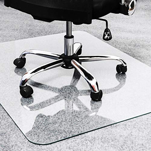 Floortex Glaciermat Carpet & Hard Floor Chair Mat, 36" x 40", Crystal Clear Glass (NCCMFLGL0012)