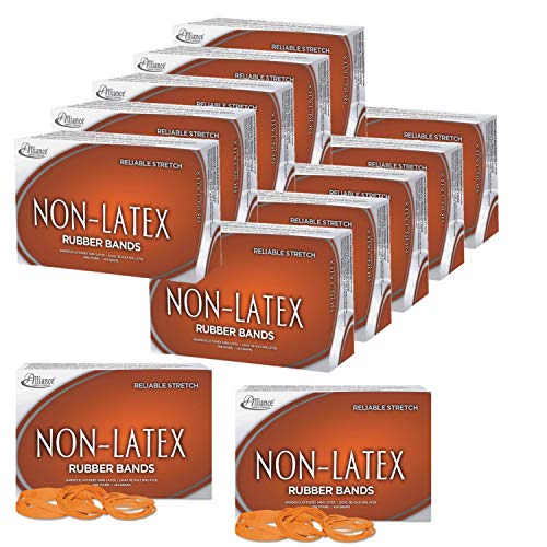 Alliance Non-Latex Rubber Bands, Sz. 33, Orange, 3 1/2 x 1/8, 720 Bands/1lb Box / 12 Boxes
