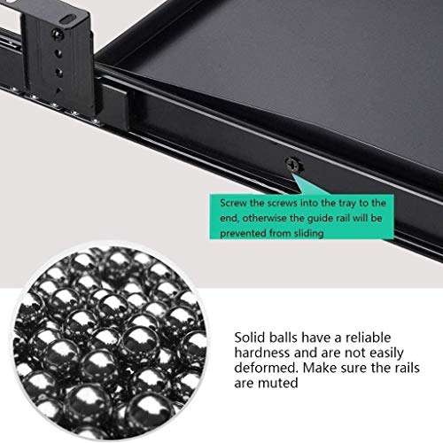 AUGUSE Keyboard Tray Drawer, Keyboard Platform Tray Under Desk Keyboard with Clamp On Easy Installation, Sliding Drawer, Fits Full Size Keyboard and Mouse Office, Home, School
