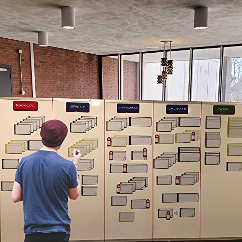pmxboard Full Magnetic Tool - Scrum Board and Kanban Board - Scrum Cards and Kanban Cards Full Set for Agile Project Management - Enhance Visual Collaboration with This Agile Tool Project Board kit