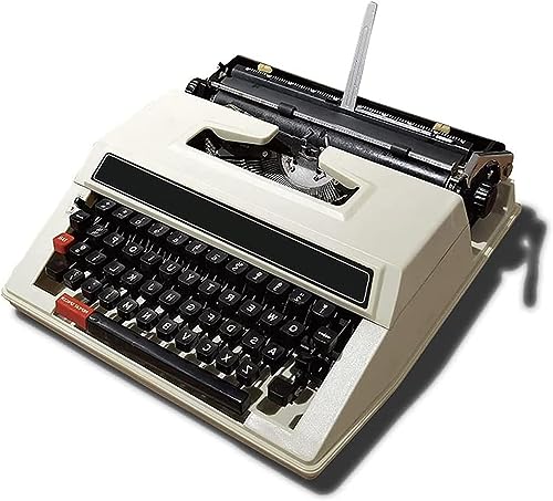 Portable Machinery Word Processing Typewriter, Old Fashioned Manual Typewriter - Included Twin Spool Black Red Ribbon