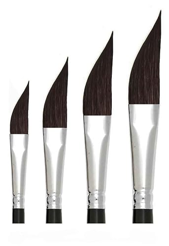 Trekell Onyx Synthetic Squirrel Short Handle Artist Brushes for Watercolor Painting Dagger - 8045 Series / 1/8" - 1/2"