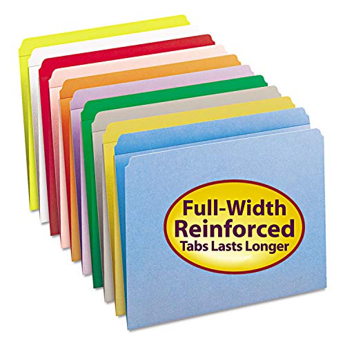 Smead 12910 File Folders Straight Cut Reinforced Top Tab Letter Yellow 100/Box