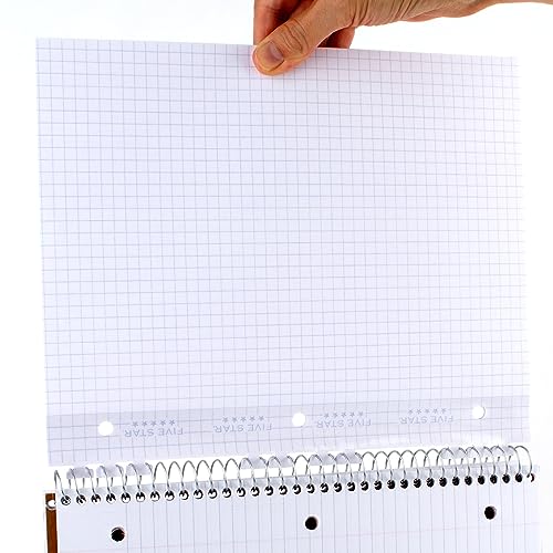 Five Star Reinforced Insertable Graph Ruled Notebook Paper, 6 Pack, White, 8.5 x 11, 75 Sheets per Pack