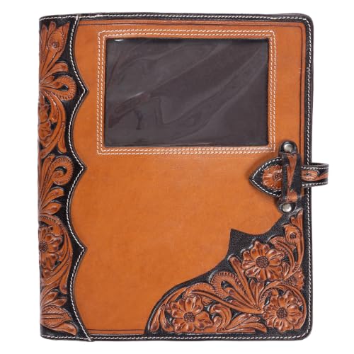Schneiders® Tooled 3-Ring Binder Padfolio with Photo Window | Leather