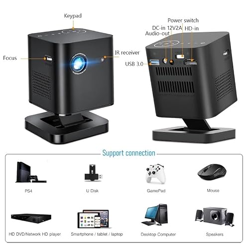 3D 4K Cinema Home Theater 1080P Smart Android Video Outdoor LED DLP Mini Portable Pocket Projector