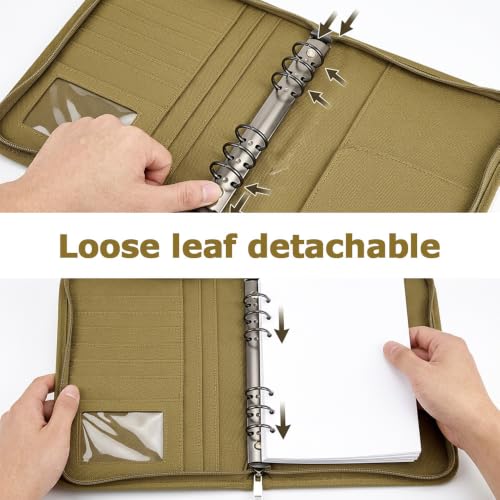 BDKMMS Outdoor A5 Notebook Cover, Waterproof Refillable Journal with Zipper