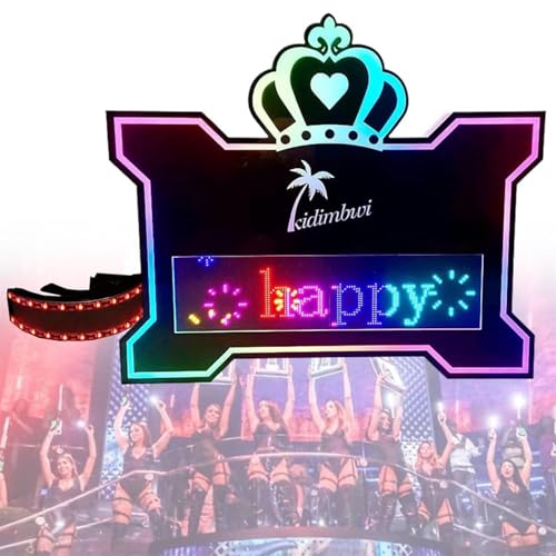 LED Bottle Presenter Programmable, Bottle Service Signs for Night Club, with Color Change and Scrolling Message, Birthday DIY Custom - crylic LED Logo Message Board,SmallScreen