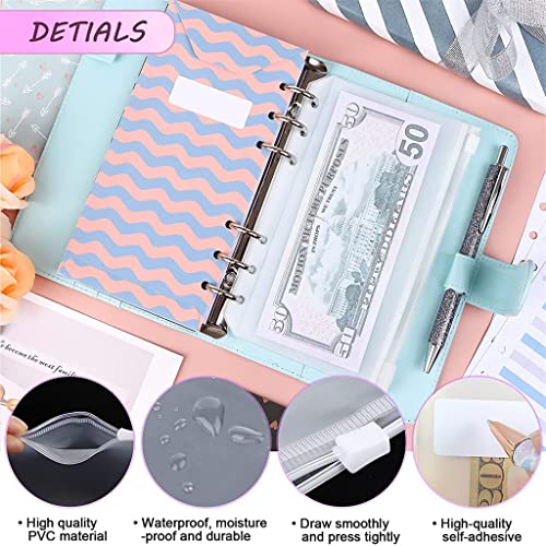 ONMYJFD 31 Pieces A6 Binder Budget Cash Envelope Planner Organizer with 12 Budget Money Envelopes,Expense Budget Sheets,4 Binder Pockets(Black)
