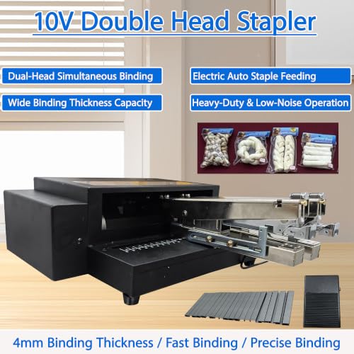 HayWHNKN Electric Double Head Stapler, Binding Machine 110V 40W for Office