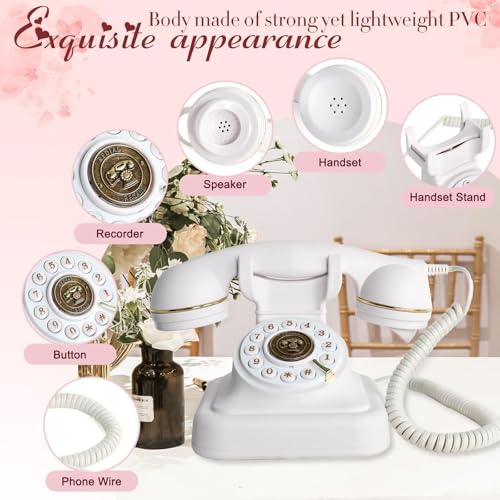 ZLPOWER Audio Guest Book Phone Audio GuestBook for Weddings Record Customized Audio Messages Guest Book Classic Retro Style for Parties Birthdays Rentals Confessions Special Occasions