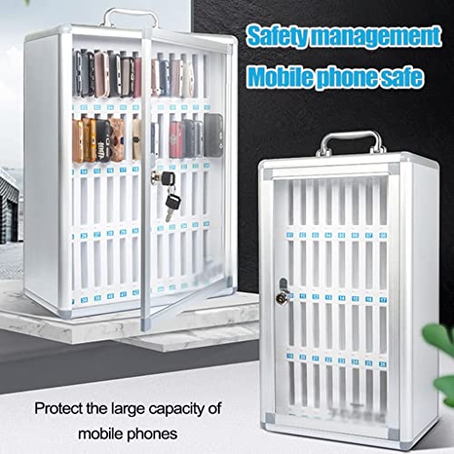 48/60 Bit Aluminum Alloy Pocket Chart Cell Phones Storage Cabinet for Cell Phones, Wall-Mounted with A Locked, Can Be Carried by Hand for Classroom Office Factory