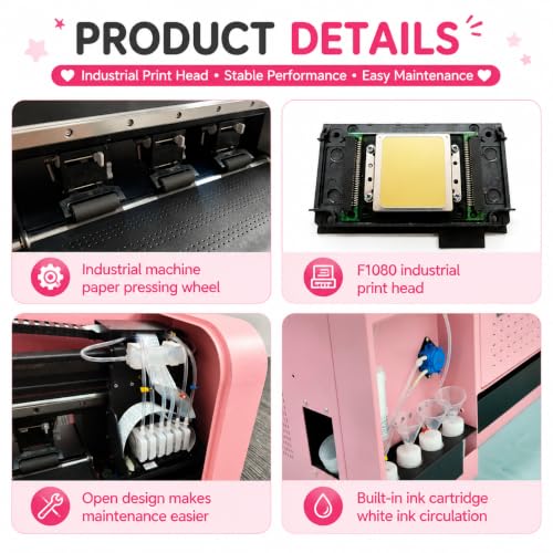 upcheirna 13" Industrial DTF Printer Bundle with Computer & Heat Press