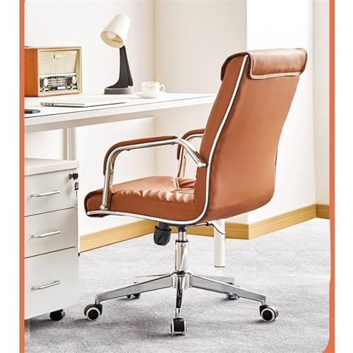 Office Chair High Back Executive Office Chair PU Leather with Armrest, Ergonomic Desk for Home Adjustable(Brown)