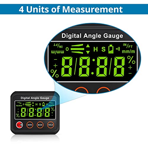 TEOYETTSF LCD Digital Angle Gauge Level Box Protractor Angle Finder Inclinometer Base Function Measuring Tools