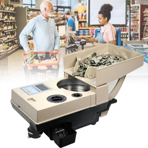 Automatic Coin Counter And Sorter, Money Counting Machine, Coin Sorting Machine, 1200pcs/Min High Speed Coin Money Counter,2000 Coins Hopper Capacity,Coin Diameter 15mm~34mm