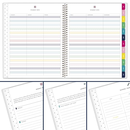 AT-A-GLANCE Teacher Planner 2026-2027 Weekly & Monthly Academic 12-Month July-June, 8-1/2" x 11", Simplified by Emily Ley, Happy Stripe (EL54-905A)