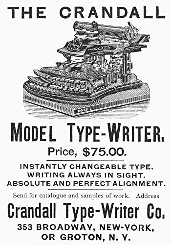 Typewriter Ad 1890 Namerican Magazine Advertismenet 1890 For The Crandall Typewriter Poster Print by (24 x 36)