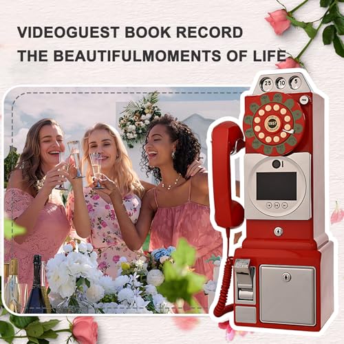SHAHRYAR Video & Audio Guest Book Wedding Phone Guestbook Creative Easy to Use & Usable for 6-7 Hours Fun Engagements Anniversaries Baby Showers Graduation,Black