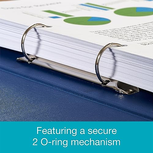 Elba A4 Ring Binders, 25 mm Capacity, 2 O-Ring, Plastic on Board, Blue, Pack of 10