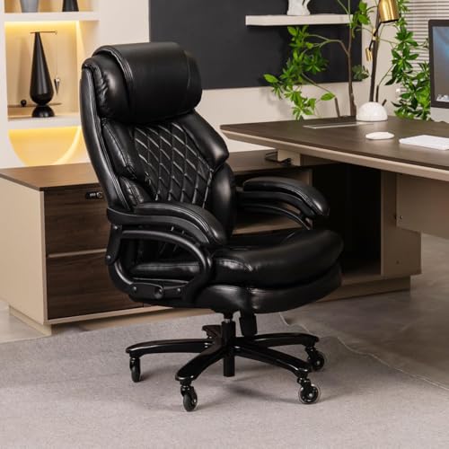 Qusaphy 800lbs Big and Tall Office Chair for Heavy People Executive Office Chair 360 Swivel Computer Desk Chair with Heavy Duty Casters Large Size Home Office Chairs