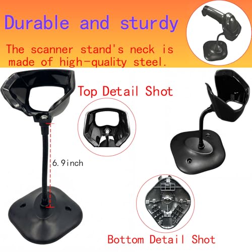 Universal Barcode Scanner Stand Compatible with Zebra Symbol DS2208 DS2278 DS4308 DS4608 DS8108, Flexible Gooseneck Scanner Holder with Non-Slip Base for Retail Warehouse Checkout.
