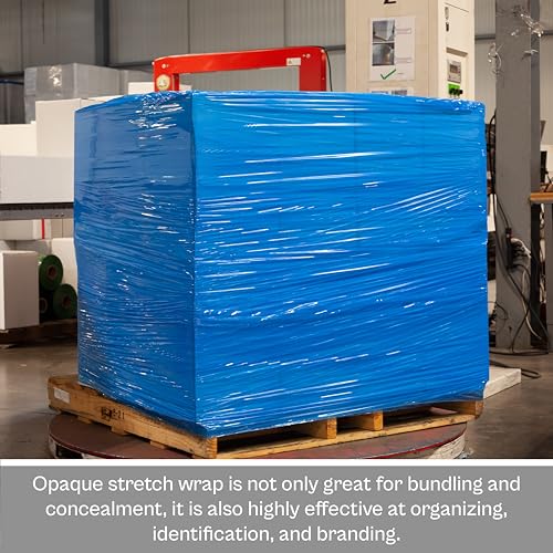 PSBM Dark Blue Stretch Wrap, 4 Rolls 18 Inch x 1500 Feet 63 Gauge Heavy Duty Plastic Wrap Industrial Strength Shrink Film for Moving, Packing & Shipping