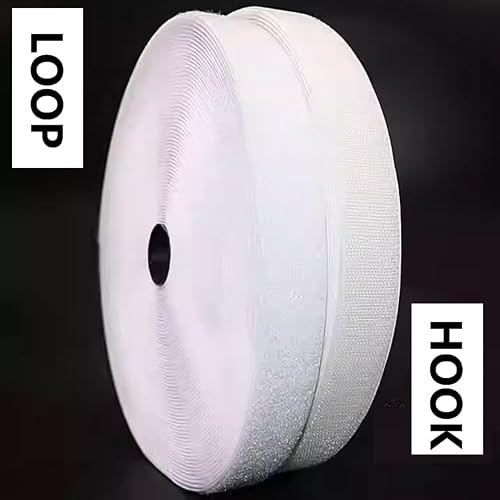 4U Media&Displays Super Strong Self-Adhesive Backed Hook Tape 1" x82ft. 4 Rolls Multipurpose Mounting Tape (Hook Tape)