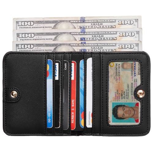 Vyrnox Unisex Genuine Leather Planner Wallet with 19mm Rings Binder Organizer Pebble Black (Black)