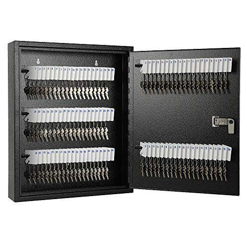 KYODOLED Key Box, Wall Mount 100 Key Cabinet, Combination Lock, Black